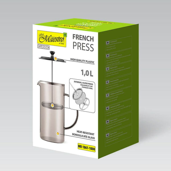 Teekanne Feel Maestro MR-1861-1000 Schwarz Durchsichtiges Edelstahl Borosilikatglas 1 L