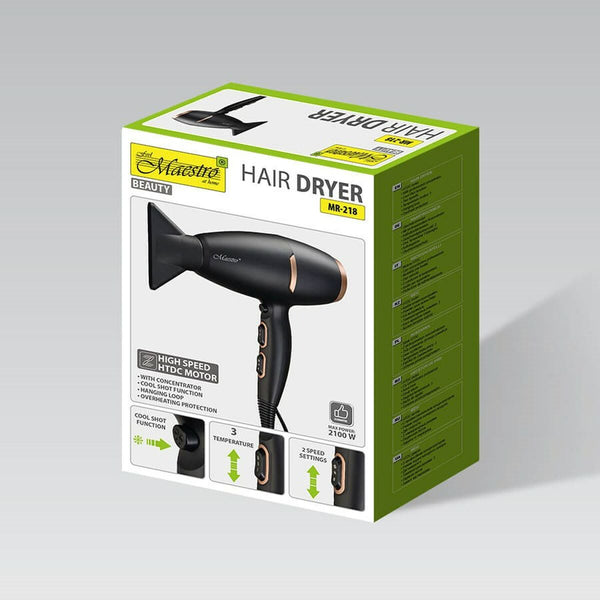Föhn Feel Maestro MR-218 Schwarz Gold 2100 W