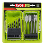 Satz Bohrer Ryobi Holz 12 Stücke
