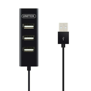 3-Port USB Hub Unitek Y-2140 Schwarz