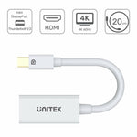 Mini DisplayPort-zu-HDMI-Adapter Unitek Y-6331 Weiß 20 cm