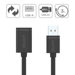 USB-Kabel Unitek Y-C417GBK Stecker/Steckdose Schwarz 3 m