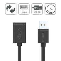 USB-Kabel Unitek Y-C417GBK Stecker/Steckdose Schwarz 3 m