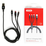 USB-Kabel auf Micro-USB, USB-C und Lightning Unitek C14049BK Schwarz 1,2 m