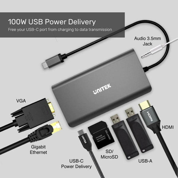 Hub USB Unitek D1019A Grau