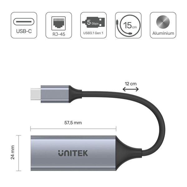 USB-zu-Ethernet-Adapter Unitek U1312A 50 cm