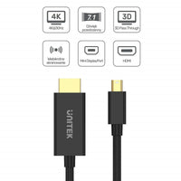 Adapter Mini DisplayPort auf HDMI Unitek V1152A Schwarz 2 m
