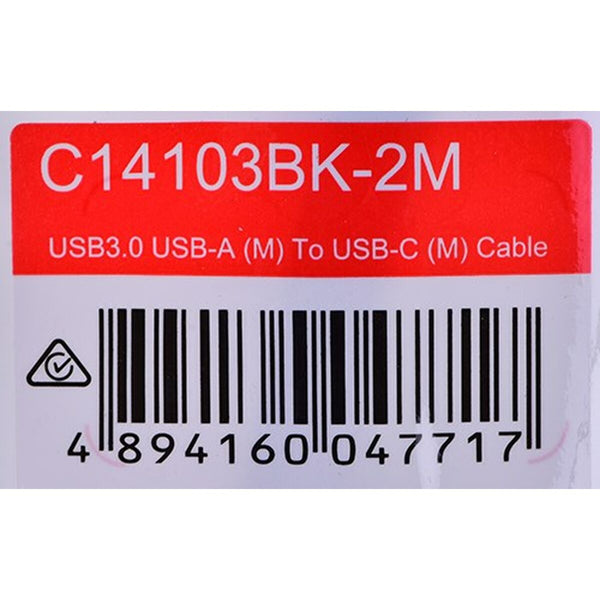 USB A zu USB-C-Kabel Unitek C14103BK-2M Schwarz 2 m