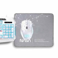 Tastatur mit Maus NASA ANDROMEDA4IN1-W Weiß Bunt Qwerty Spanisch
