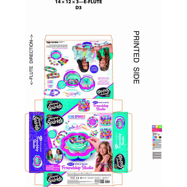 Kit zur Herstellung von Armbändern Cra-Z-Art Shimmer 'n' Sparkle Kunststoff 22,5 x 6,5 x 22,5 cm 2-in-1 (2 Stück)