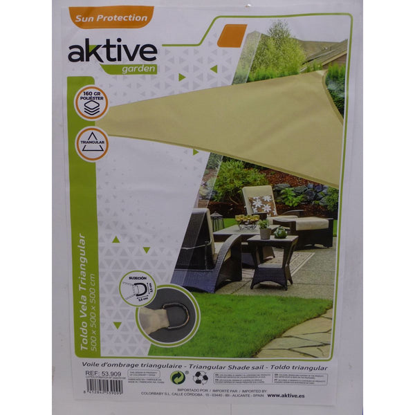 Sonnensegel Aktive Creme 500 x 0,3 x 500 cm Dreieckig (4 Stück)
