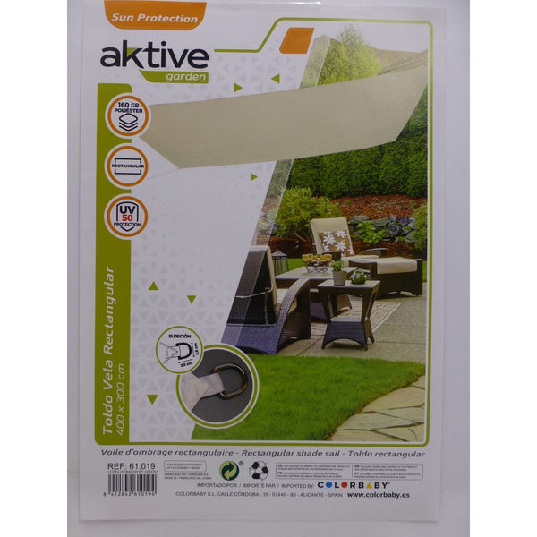 Sonnensegel Aktive Dreieckig Creme 300 x 400 cm (4 Stück)