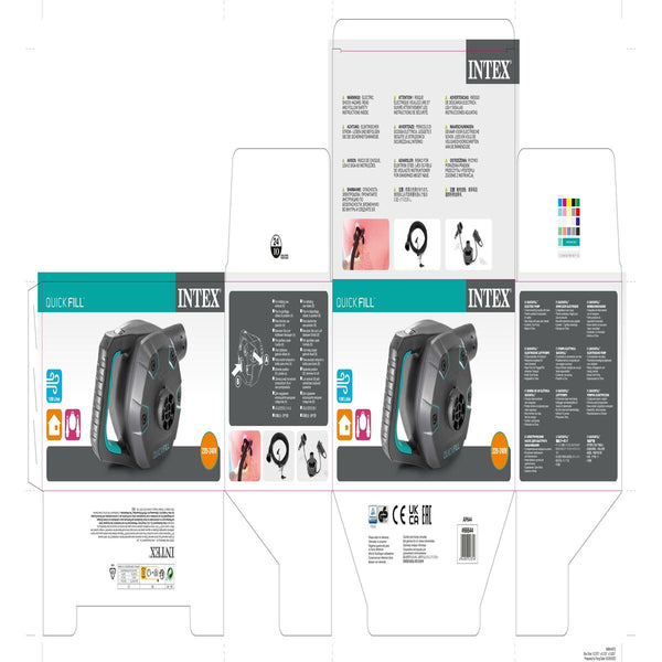 Elektrische Luftpumpe Intex Quick Fill Umkehrbar 220-240 V 4 Stück