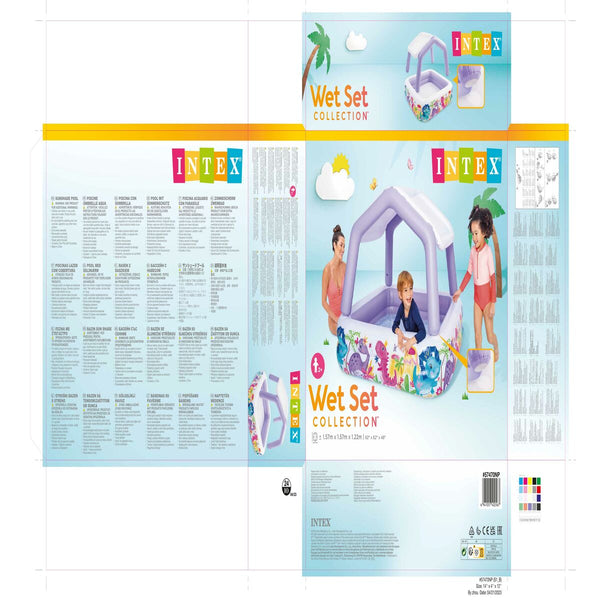 Aufblasbares Planschbecken für Kinder Intex Markise 295 L 157 x 122 x 157 cm (3 Stück)