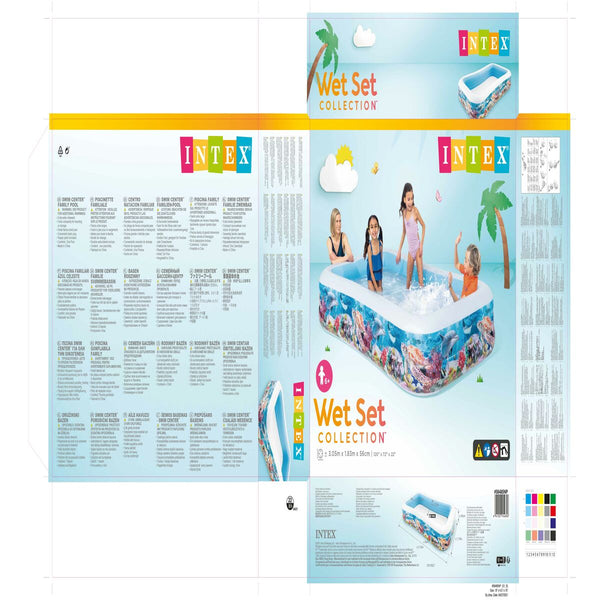 Aufblasbares Planschbecken für Kinder Intex Tropical 1020 L 305 x 56 x 183 cm (2 Stück)