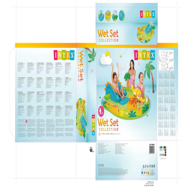 Aufblasbares Planschbecken für Kinder Intex Spielplatz Dinosaurier 191 x 58 x 152 cm (3 Stück)