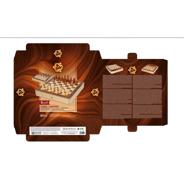 Schach- und Dame-Brett CB Games Holz Schublade (4 Stück)