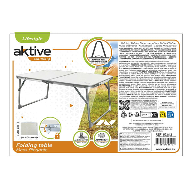Table Klapptisch Aktive Creme 60 x 25 x 40 cm (4 Stück)