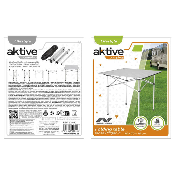 Table Klapptisch Aktive Silberfarben Aluminium 70 x 70 x 70 cm (4 Stück)