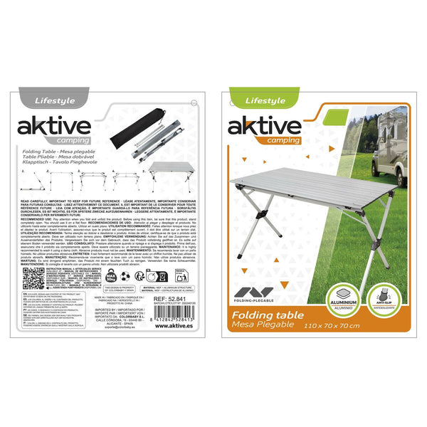 Table Klapptisch Aktive Silberfarben Aluminium 110 x 70 x 70 cm (4 Stück)