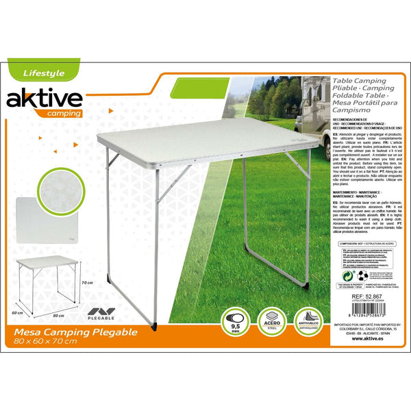 Table Klapptisch Aktive Weiß 80 x 70 x 60 cm (4 Stück)