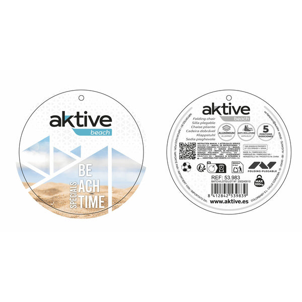 Klappstuhl mit Kopfstütze Aktive 49 x 80 x 58 cm Blau (2 Stück)