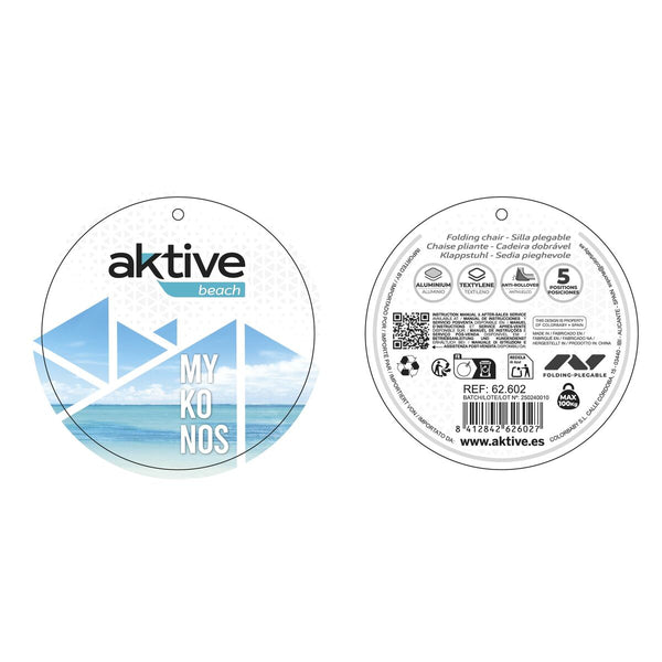 Gepolsterte Campingstuhl Aktive Mykonos 47 x 108 x 66 cm (4 Stück)