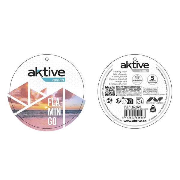 Klappstuhl mit Kopfstütze Aktive Flamingo Koralle 48 x 84 x 46 cm (2 Stück)