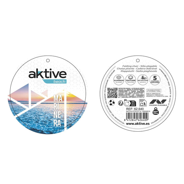 Gepolsterte Campingstuhl Aktive Gestreift 48 x 90 x 60 cm (2 Stück)