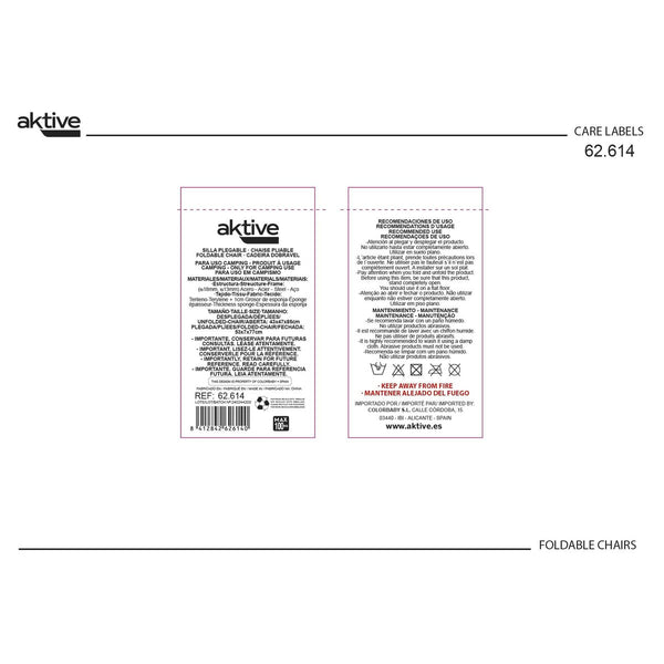 Gepolsterte Campingstuhl Aktive Gestreift Weiß Marineblau 43 x 85 x 47 cm (4 Stück)