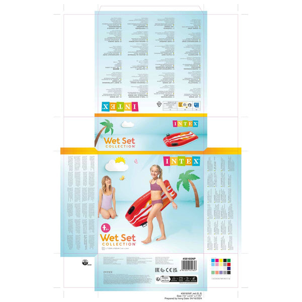 Aufblasbare Figur für Pool Intex Joy Rider 62 x 112 cm Surfbrett (12 Stück)