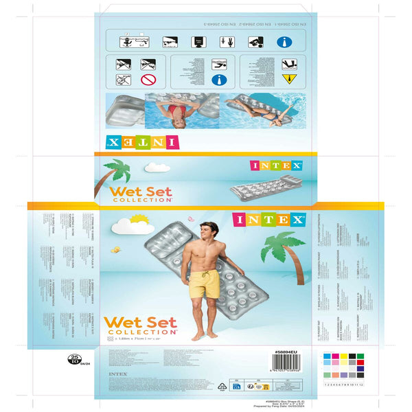 Luftmatratze Intex 18 Gläser Silberfarben 188 x 30 x 71 cm (6 Stück)