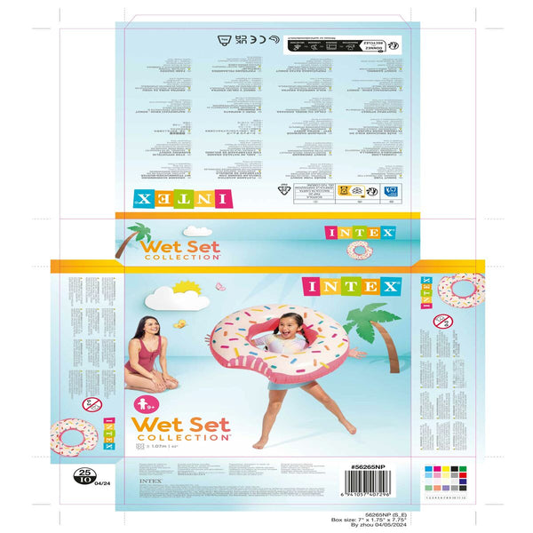 Schwimmreifen Intex Donut Rosa 107 x 99 x 23 cm (12 Stück)