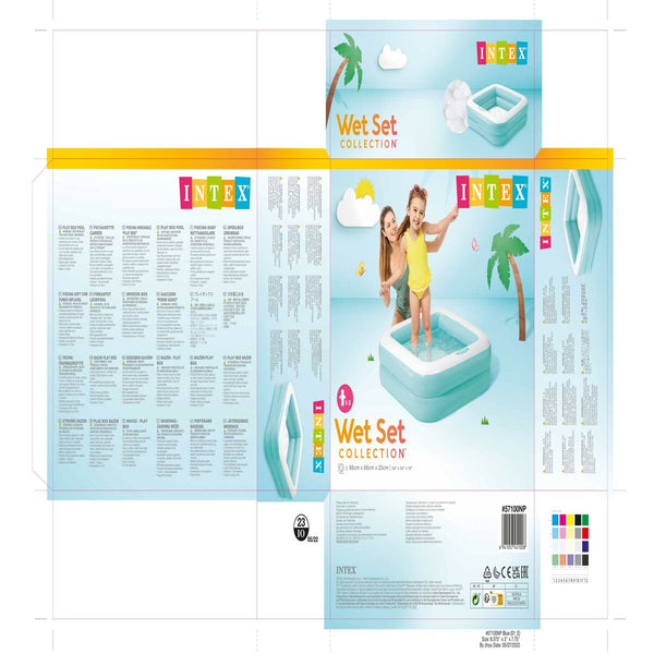 Aufblasbares Planschbecken für Kinder Intex karriert 57 L 86 x 25 x 86 cm (6 Stück)