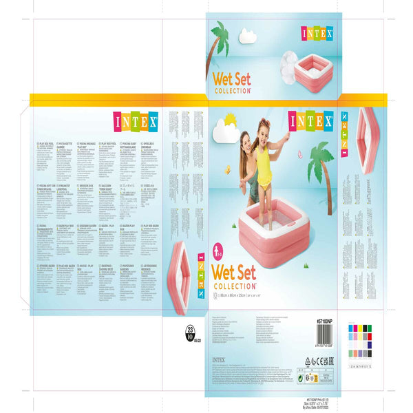 Aufblasbares Planschbecken für Kinder Intex karriert 57 L 86 x 25 x 86 cm (6 Stück)