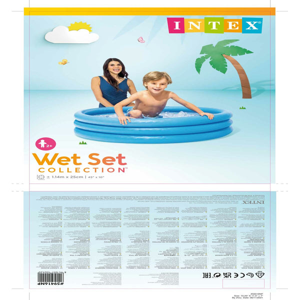 Aufblasbares Planschbecken für Kinder Intex Blau Ringe 156 L 114 x 25 cm (12 Stück)