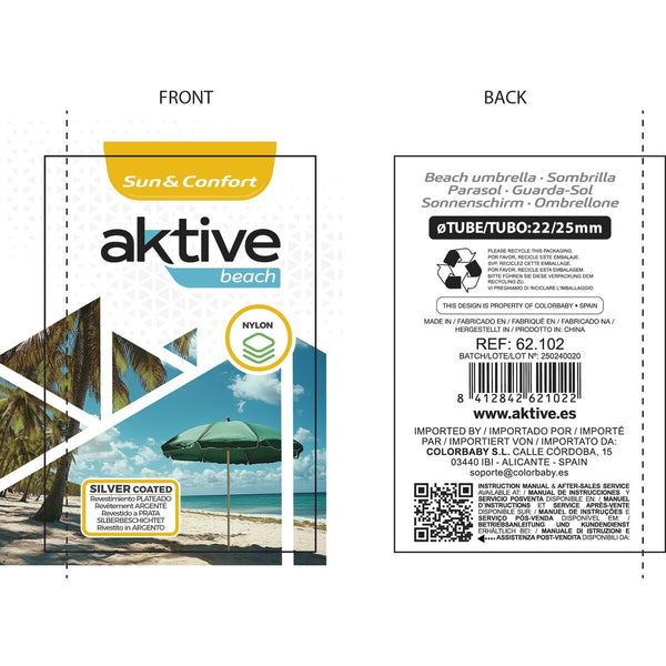 Sonnenschirm Aktive 200 x 203,5 x 200 cm 200 x 207 x 200 cm (6 Stück)