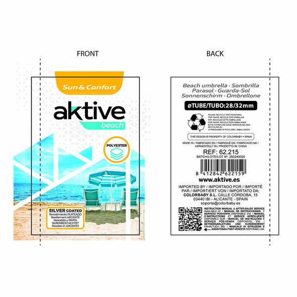 Sonnenschirm Aktive Blau 200 x 205 x 200 cm (6 Stück)