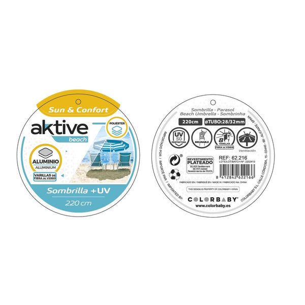 Solskærm Aktive Blau Stahl 220 x 216 x 220 cm (6 Stück)