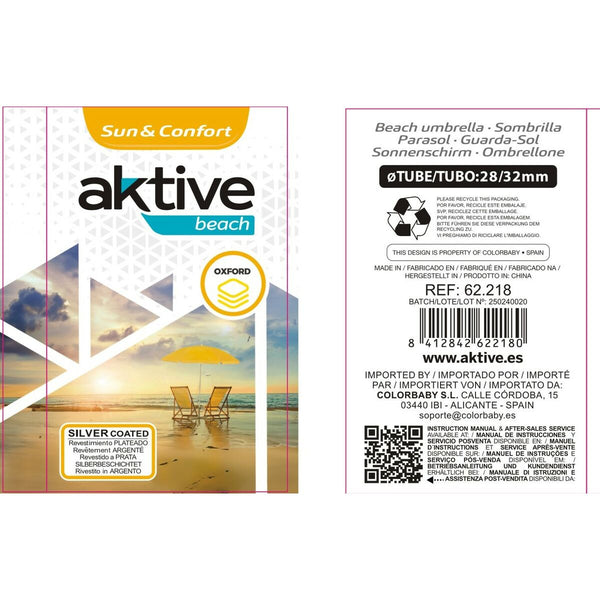 Sonnenschirm Aktive Bunt 200 x 200 x 200 cm (6 Stück)