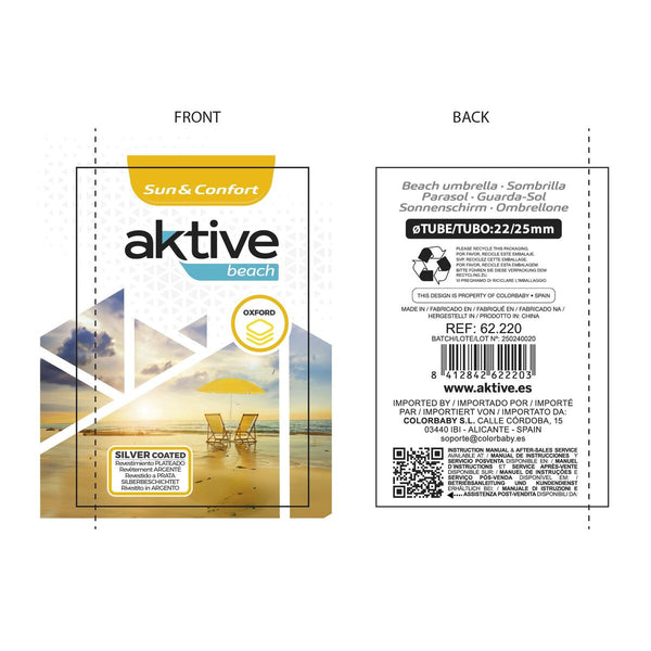 Sonnenschirm Aktive Bunt 180 x 185 x 180 cm 180 x 180 x 180 cm 180 x 189 x 180 cm (12 Stück)