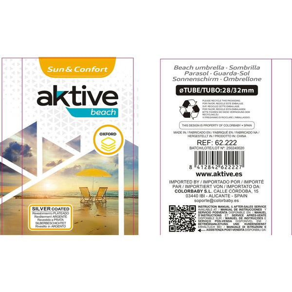 Sonnenschirm Aktive Bunt 220 x 215 x 220 cm (6 Stück)