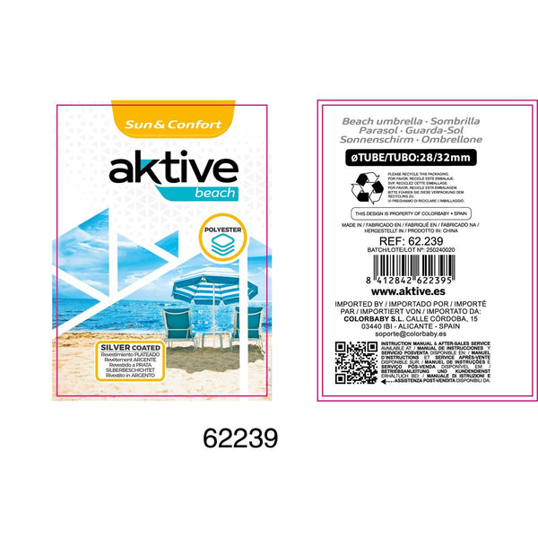 Sonnenschirm Aktive Blau 220 x 207,5 x 220 cm (6 Stück)