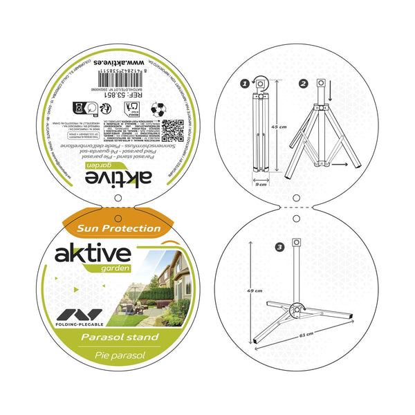 Fuß für Sonnenschirm Aktive Weiß Metall 61 x 49,5 x 61 cm (6 Stück)