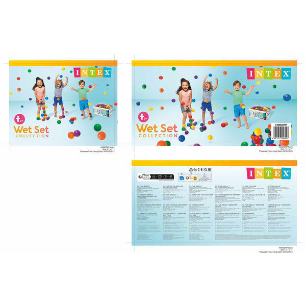 Bälle Intex FUN BALLZ 100 Stücke 6,5 x 6,5 x 6,5 cm (6 Stück)