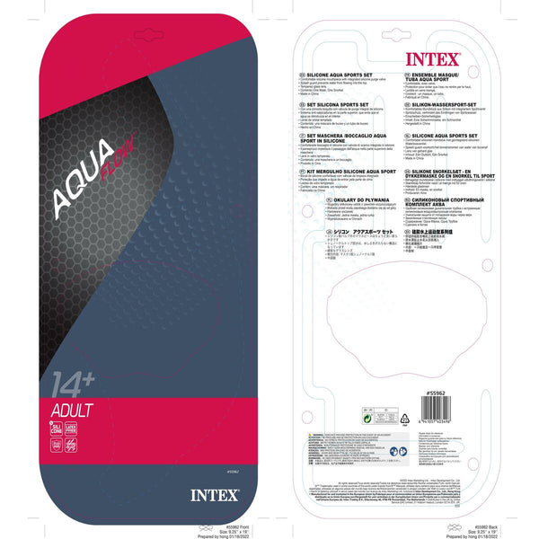 Taucherbrille mit Schnorchel Intex Aqua Pro Blau