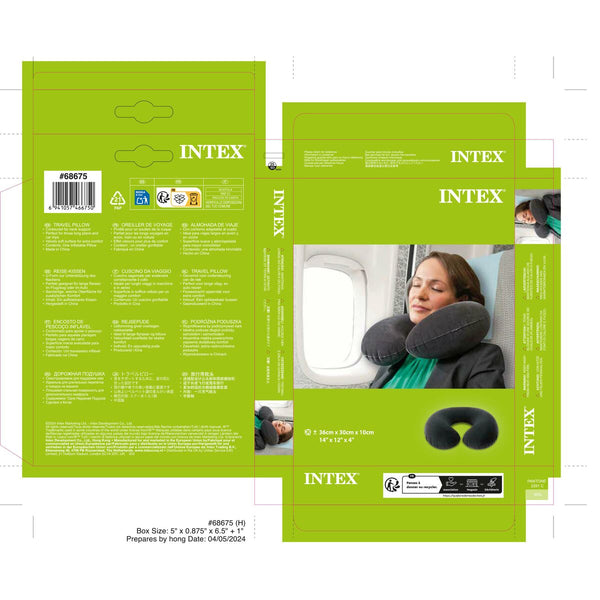 Reisekissen Intex Grau 36 x 10 x 30 cm (36 Stück)