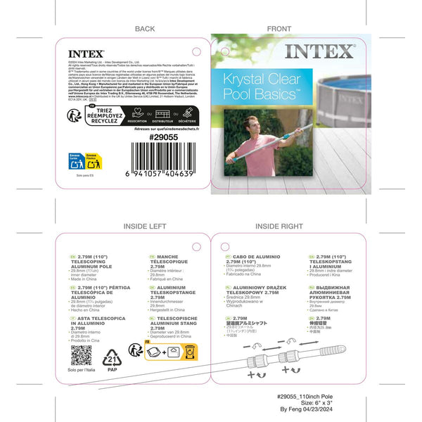 Teleskopstiel Intex 3 x 279 x 3 cm (24 Stück)