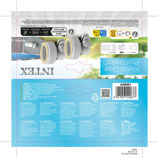 Adapter Intex Aufbereitungsanlage für Schwimmbad Art B 1.25/1.5" (24 Stück)
