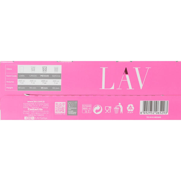 Gläserset LAV LV-MEV220E 6 Stücke (8 Stück) (205 ml)